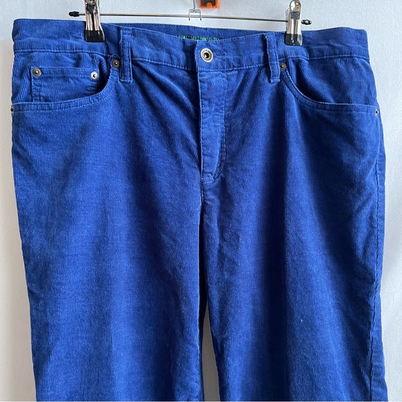 Lauren Jeans Co Blue Cerulean Blue Corduroy Straight Leg Pants.  Size 12 - Picture 3 of 11